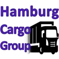 Ehemaliges Logo der HCG in Violetter Schrift und Truck im Hintergrund. Stilistisch aber überfüllt, ebenfalls nie verwendet