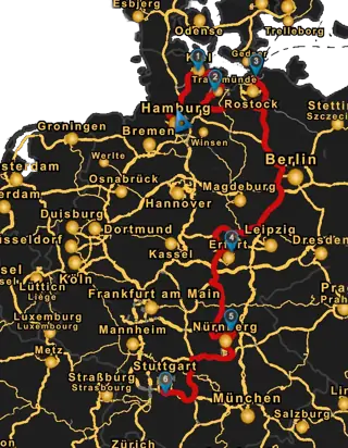 Route des Konvoi: Schönsten Ecken Deutschlands