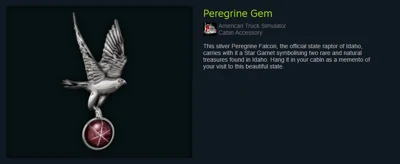 Accessoire Peregrine Gem (Wanderfalke) als Belohnung vom Cruising Idaho-Event auf Steam als Gegenstand